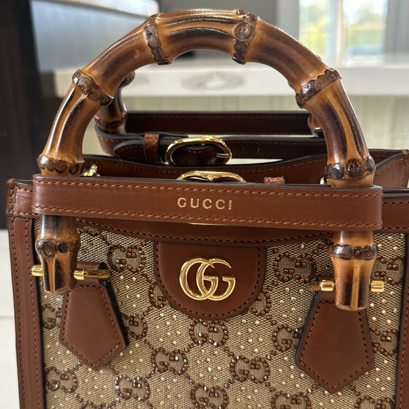 GUCCI DIANA CRYSTAL MINI TOTE BAG - Picture 9 of 9